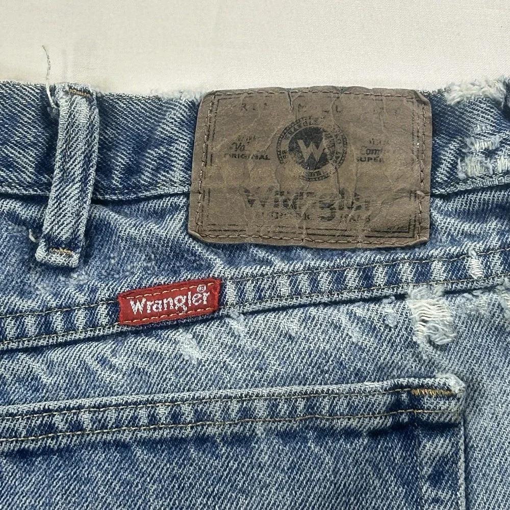 Wrangler‎ Loose Fit Jeans Mens 46x30 Light Wash Distressed Y2K Skater